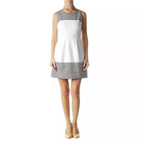 Madewell Black and White Sleeveless Sheath Dress